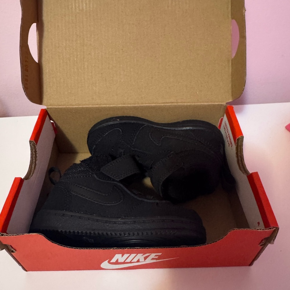 Nike Kids Black High-Top Sneakers with Strap